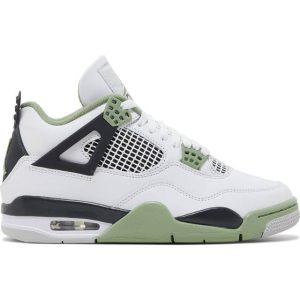 Nike Air Jordan 4 Retro W - White/Oil Green/Dark Ash/Neutral Grey