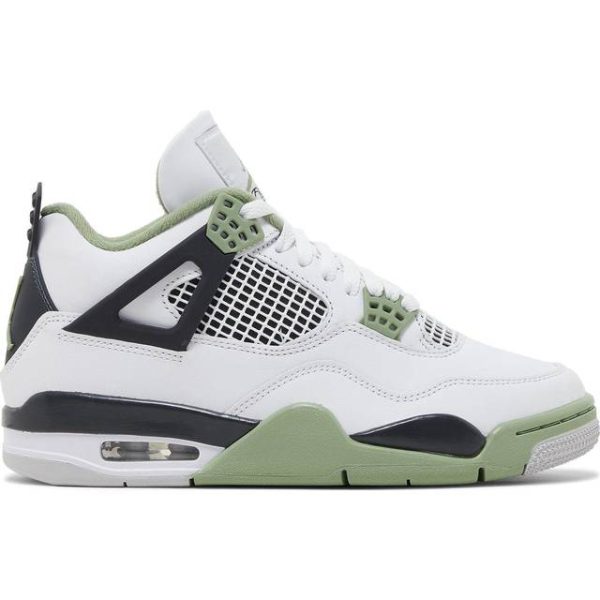 Nike Air Jordan 4 Retro W - White/Oil Green/Dark Ash/Neutral Grey