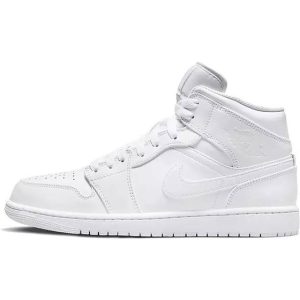 Nike Jordan 1 Mid Men's Shoes - White/White