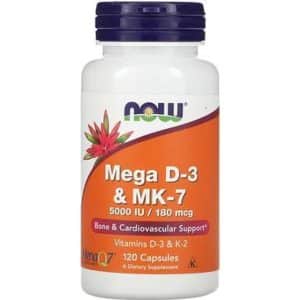 Now Foods Mega D-3 & MK-7 120 Kapsler