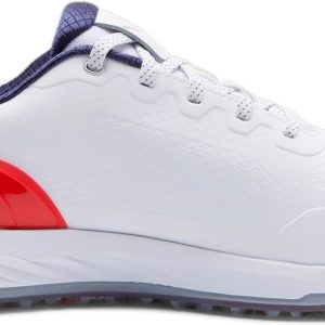 Puma Alphacat Nitro Vandtætte Herre Golfsko Uden Spikes - Puma White/For All Time Red/Puma Navy - Str. 44 1/2 Normal