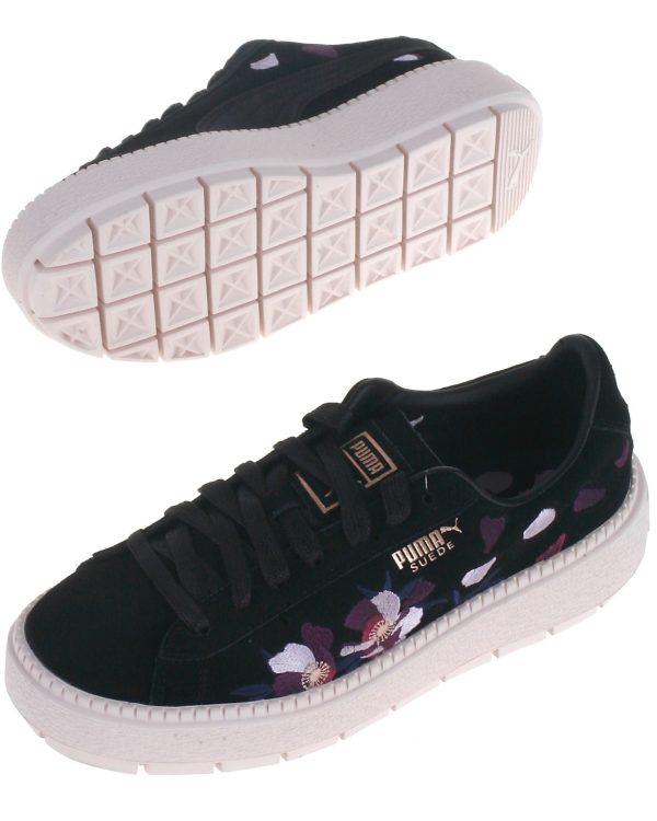 Puma sneakers, sort, Suede Platform Trace Flowery - 38+ - 38