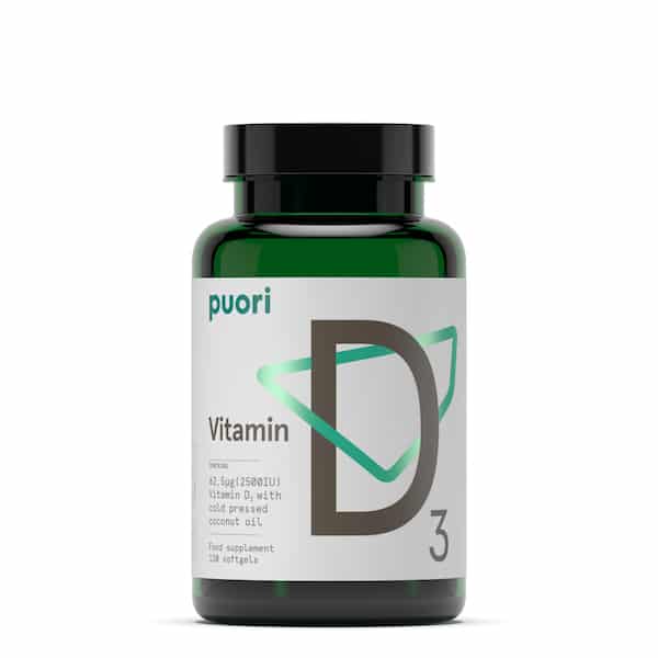 Puori Vitamin D3 62,5 mcg (2500IE) • 120 kaps.