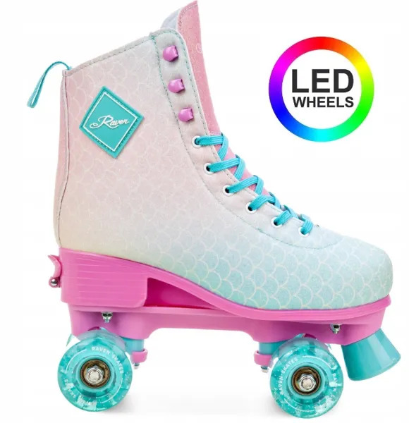 Raven MIDES LED-hjul Side-by-Side Rulleskøjte - Justerbar over hele 4 Sko-numre! Str. 35-38