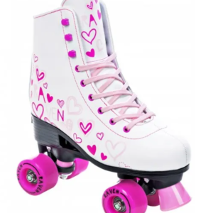 Raven Trista Side-by-Side Rulleskøjte Hvid/Pink - Justerbar over hele 4 Sko-numre! Str. 39-42