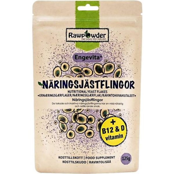 Rawpowder Näringsjästflingor B12 Engevita 125 Gram