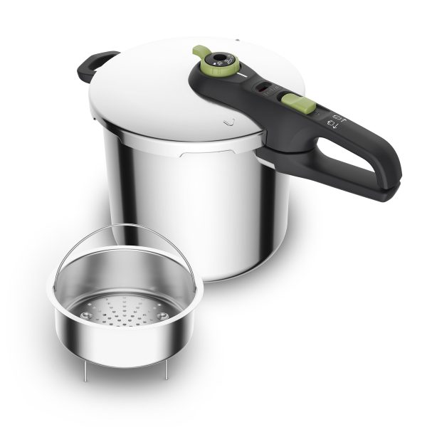 Secure Trendy trykkoger inkl. dampkurv, 8 liter