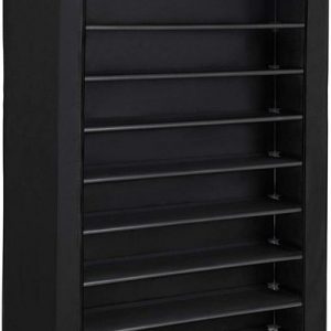 Skoreol med 10 hylder til 50 sko - 162 x 100 x 28 cm - sort - Reoler og hylder > Skoreoler og skostativer - Daily-Living