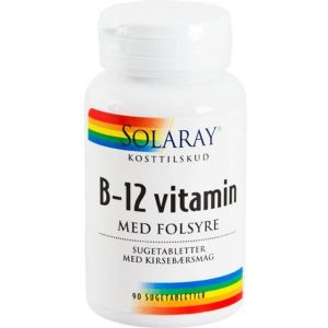 Solaray B12 Vitamin with Folic Acid 1000mcg 90 stk