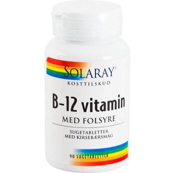 Solaray B12 Vitamin with Folic Acid 1000mcg 90 stk