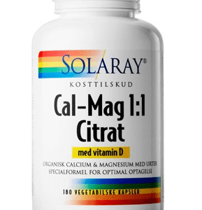 Solaray Cal-Mag Citrat m. D-vitamin 180 kaps.