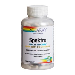 Spektro Multivitamin u. jern og K • 200 kaps.