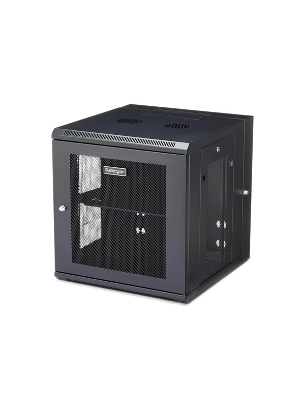 StarTech.com RK1224WALHM 4-Post 12U Wall Mount Network Cabinet with 1U Shelf 19" Hinged Wall-Mounted Server Rack