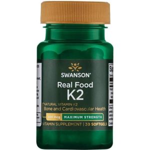 Swanson Ægte Mad K-2 200mcg 30 Bløde Kapsler 30 stk