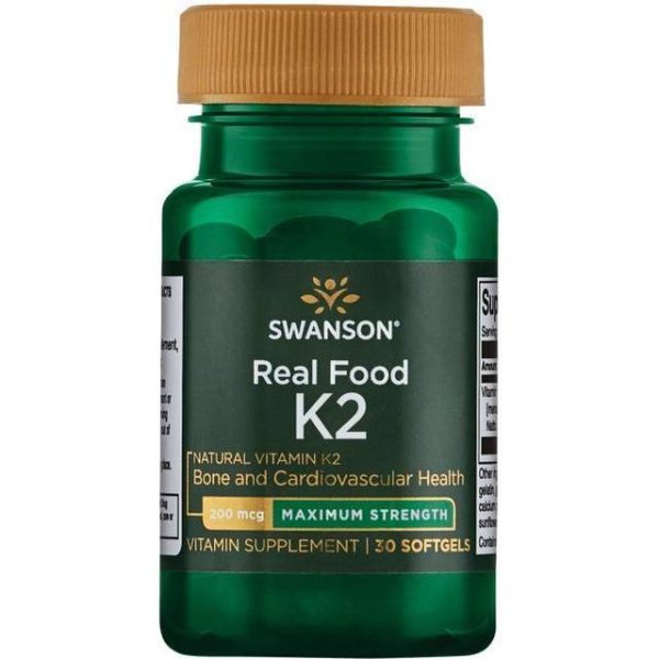 Swanson Ægte Mad K-2 200mcg 30 Bløde Kapsler 30 stk