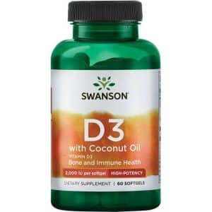 Swanson Vitamin D-3 with Coconut Oil, 2000 IU