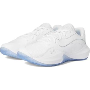 Under Armour Lockdown 7 Low Unisex Basketball Shoes - White/Metallic Silver