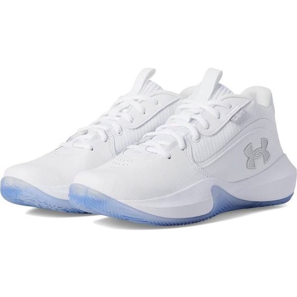 Under Armour Lockdown 7 Unisex Basketball Shoes - White/Metallic Silver