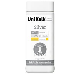 UniKalk Silver tyggetabl. m. ekstra D 90 tab.