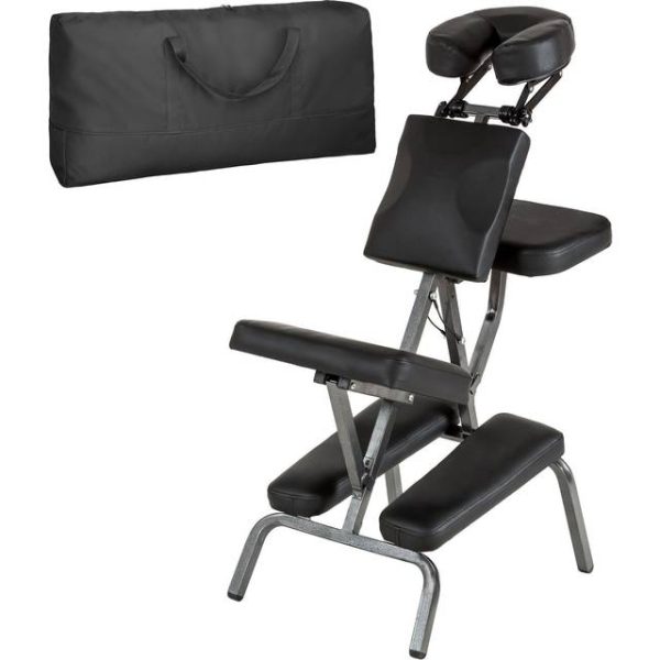 tectake Massagestol i kunstlæder sort