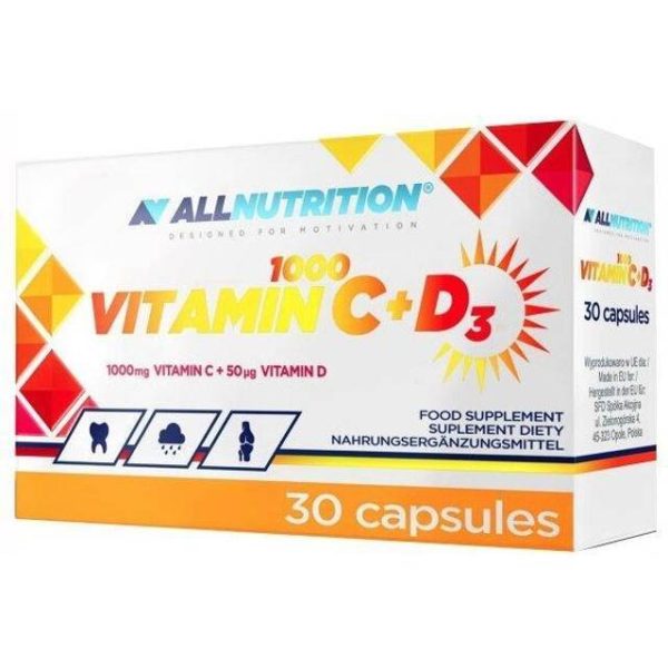 Allnutrition Vitamin C 1000 + D3 & Vitamin D High Vitamin C Strong Bones