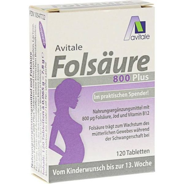 Avitale Folsäure 800 Plus B12+Jod