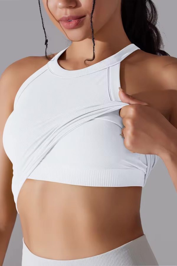 Crop top halterneck / med indbygget bh White - X-small-Small / White