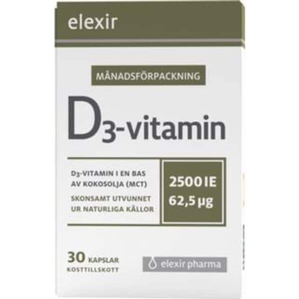 Elexir Pharma D3 Vitamin 2500IE 30 stk