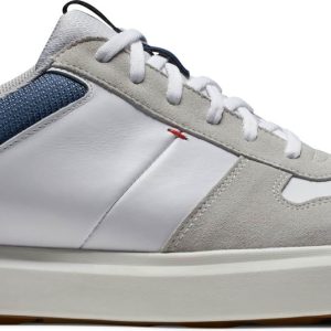 Footjoy Contour Casual (2024) Vandtætte Herre Golfsko Uden Spikes - White/Navy/Grey - Str. 39 Normal