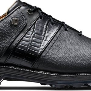 Footjoy Premiere Packard Vandtætte Herre Golfsko Med Spikes - Black - Str. 45 Bred