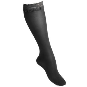 Funq Wear Lace Kompressionsstrømper Nylon 15-18 mm, 36-37, Beautiful Black