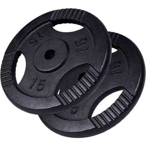 Gorilla Sports Vægtskiver TRIGRIP 2x15kg Pakke 30 kg