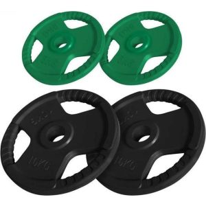 Gorilla Sports Vægtskiver TRIGRIP 51mm 2x10kg 2x5kg Pakke 30 kg