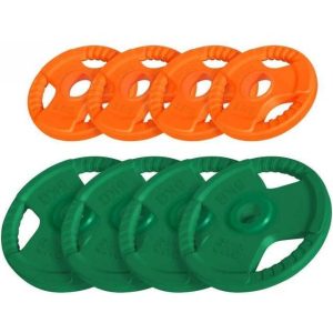 Gorilla Sports Vægtskiver TRIGRIP 51mm 4x5kg 4x2,5kg Pakke 30 kg