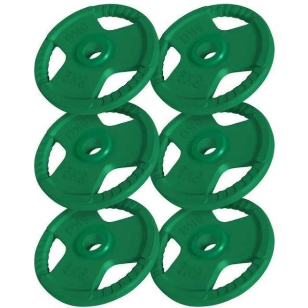 Gorilla Sports Vægtskiver TRIGRIP 51mm 6x5kg Pakke 30 kg