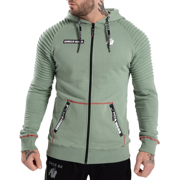 Gorilla Wear Georgia Zip Hoodie, S, Green Bay