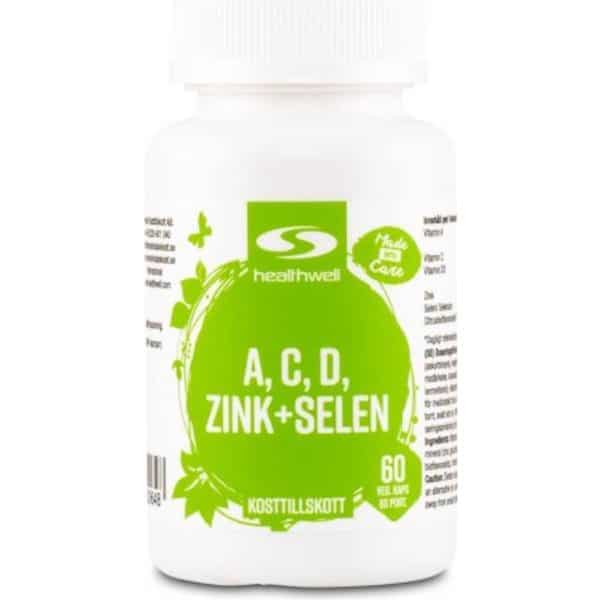 Healthwell A, C, D, Zink+Selen 60 stk