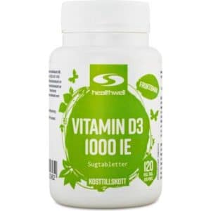 Healthwell D3-vitamin sugetabletter, 120 tabl 120 stk