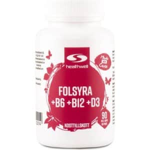 Healthwell Folsyra+B6+B12+D 90 stk