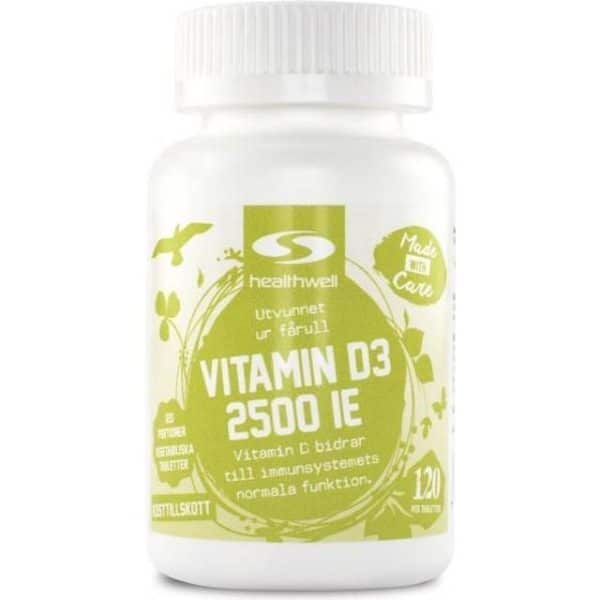 Healthwell Vitamin D3, 120 kapsler 120 stk