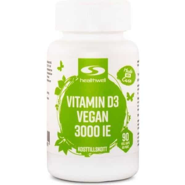 Healthwell Vitamin D3 Vegan 3000 IE, 90 60 stk