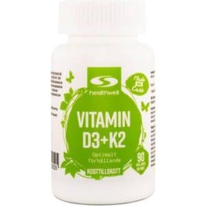Healthwell Vitamin D3+K2 Vegan, 90 kapsler 90 stk