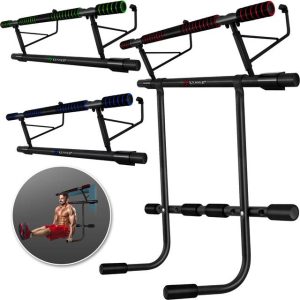 Kesser 4in1 Premium Klimmzugstange inkl. DIP-Station & Power Ropes klappbare Türreck, sichere Türrahmen einhängen, Montage zu Hause ohne Schrauben Pull Up Bar