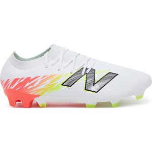 New Balance Furon V8 Team FG Flash Point - Hvid/Rød/Sølv