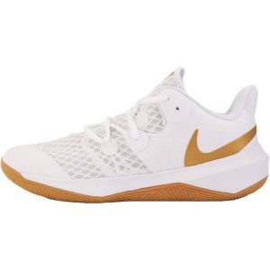 Nike Hyperspeed Court Indoor White/Mtlc Gold Sko