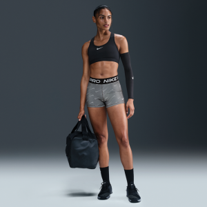 Nike Pro-cykelshorts Mellemhøj Talje Og Print Til Kvinder - Sort
