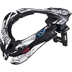 O'Neal Motocross-Protektor Nacken MX MTB Mountainbike Zonen zum Einstellen, Vorderpolster, Front-Verschlussmechanismus Tron Neckbrace Shocker Erwachsene Schwarz Weiß