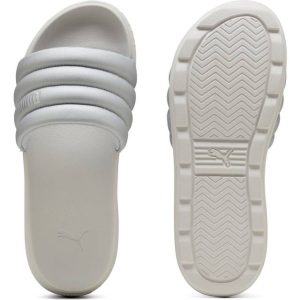 Puma Karmen Puffy Aqua Metallics Slides - Feather Gray