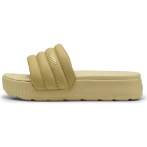 Puma Karmen Puffy Aqua Metallics Slides - Light Sand