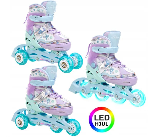 Raven ISLA 3-i-1 med LED-hjul - Justerbar over hele 4 sko-numre med smart kliksystem Str. 34-37